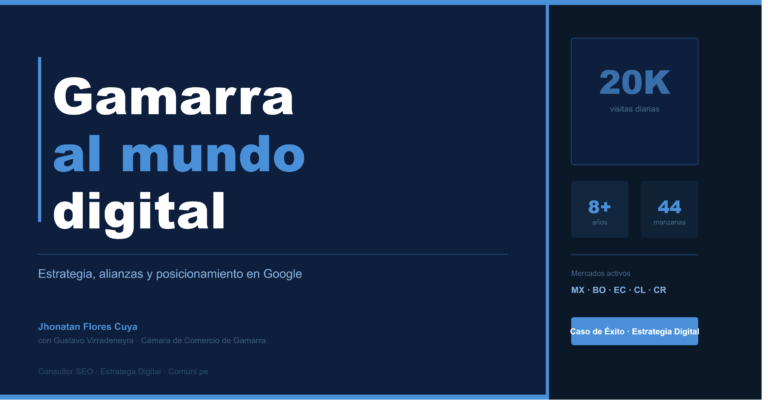 Jhonatan Flores Cuya estratega digital digitalización Gamarra Gustavo Virradeneyra