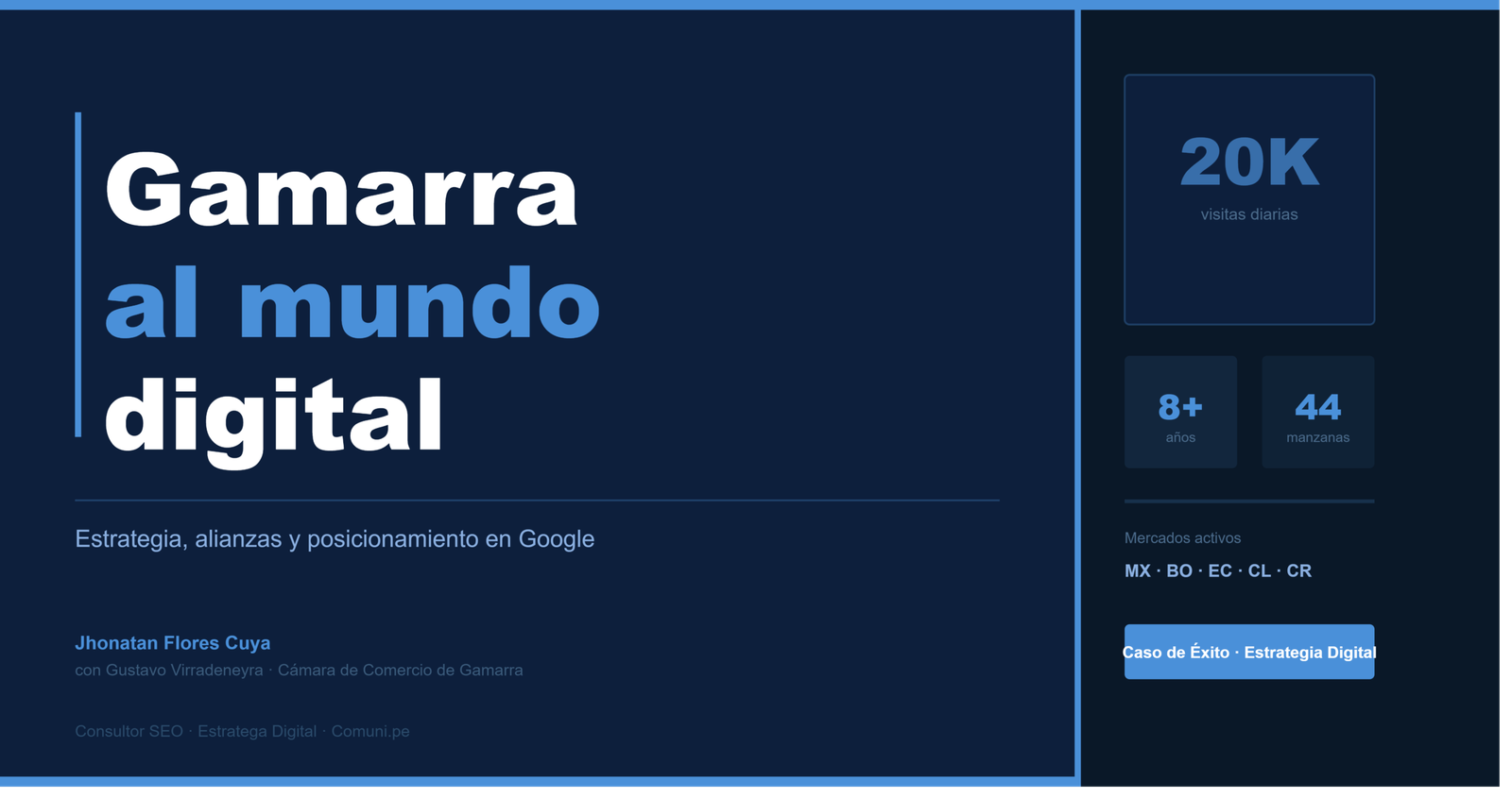 Jhonatan Flores Cuya estratega digital digitalización Gamarra Gustavo Virradeneyra