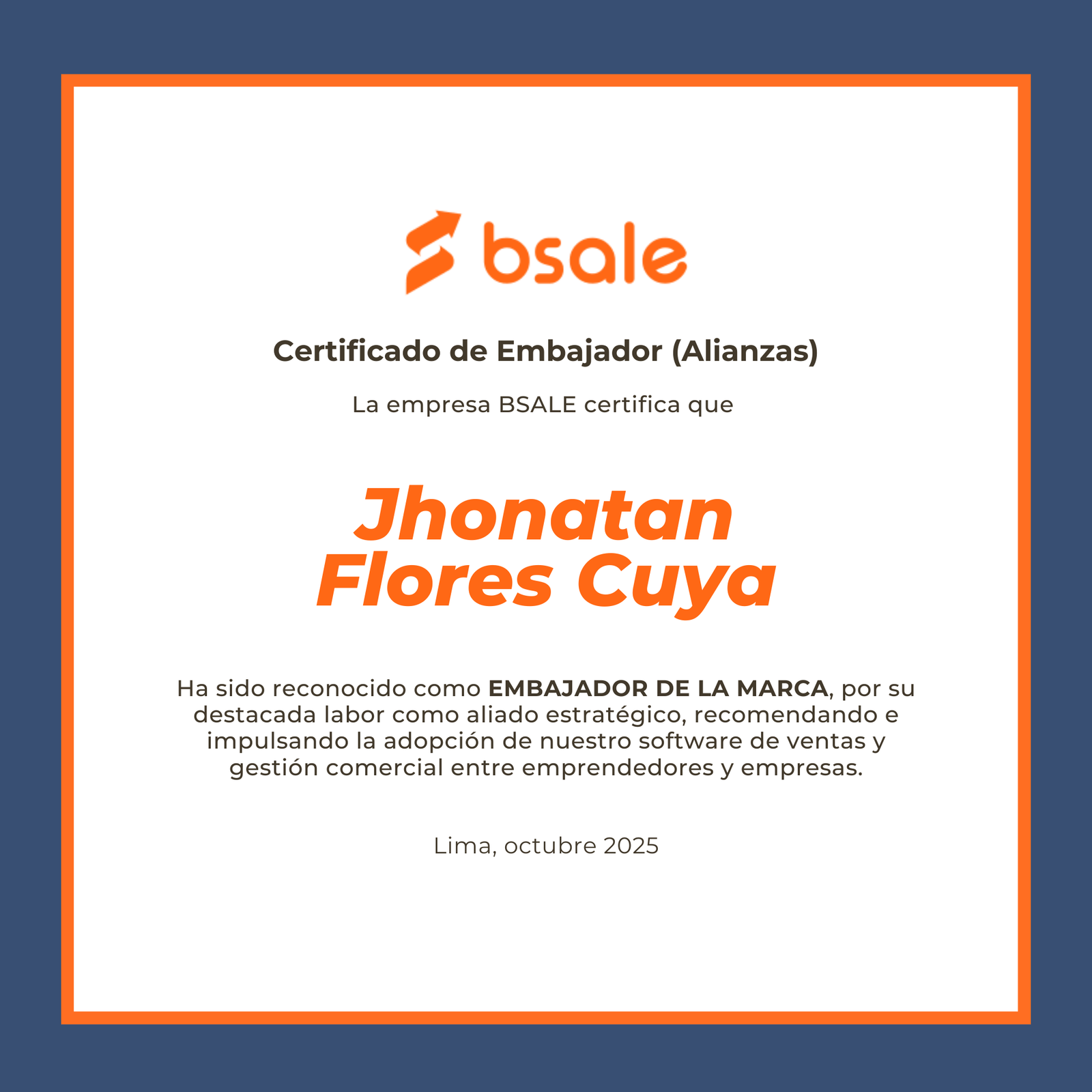 Jhonatan Flores Embajador Bsale