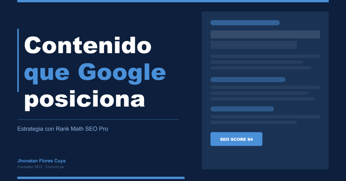 Contenido que Google posiciona